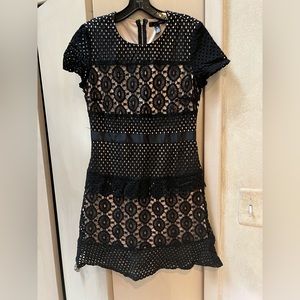 Black and nude dress, Aqua, M